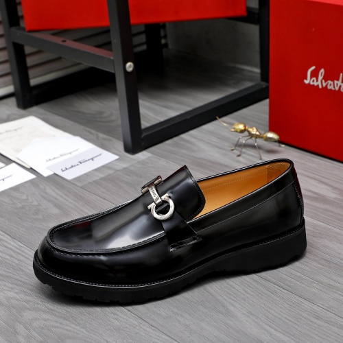 Replica Salvatore Ferragamo Leather Shoes For Men #1243973 $88.00 USD for Wholesale