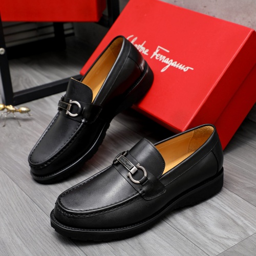 Replica Salvatore Ferragamo Leather Shoes For Men #1243974 $88.00 USD for Wholesale