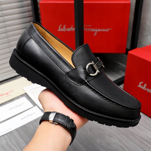 Replica Salvatore Ferragamo Leather Shoes For Men #1243974 $88.00 USD for Wholesale