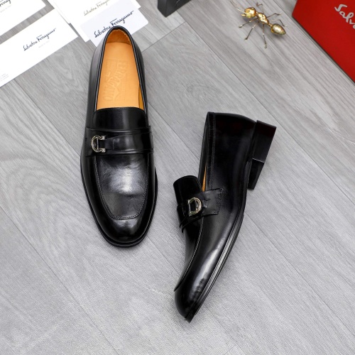 Replica Salvatore Ferragamo Leather Shoes For Men #1243987 $82.00 USD for Wholesale