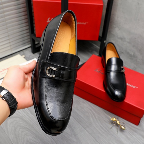 Replica Salvatore Ferragamo Leather Shoes For Men #1243987 $82.00 USD for Wholesale