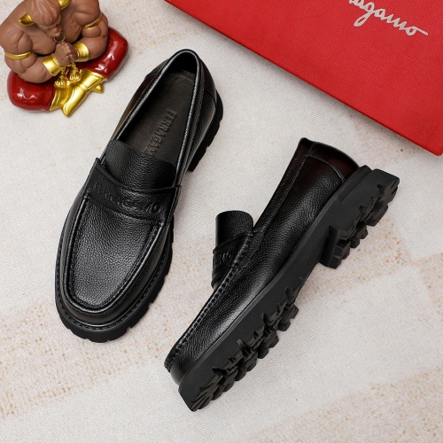 Replica Salvatore Ferragamo Leather Shoes For Men #1243996 $85.00 USD for Wholesale