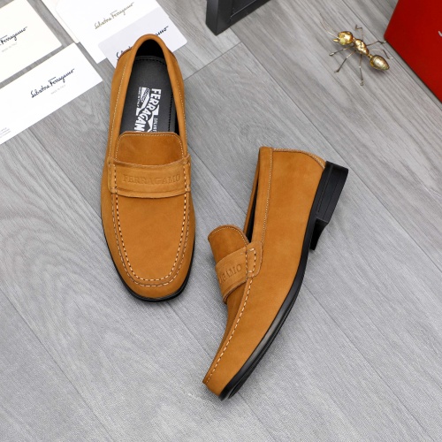 Replica Salvatore Ferragamo Leather Shoes For Men #1243997 $82.00 USD for Wholesale