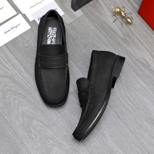 Replica Salvatore Ferragamo Leather Shoes For Men #1243999 $82.00 USD for Wholesale