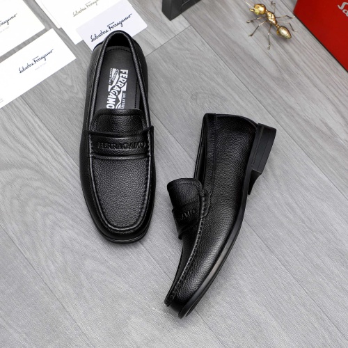 Replica Salvatore Ferragamo Leather Shoes For Men #1244000 $82.00 USD for Wholesale