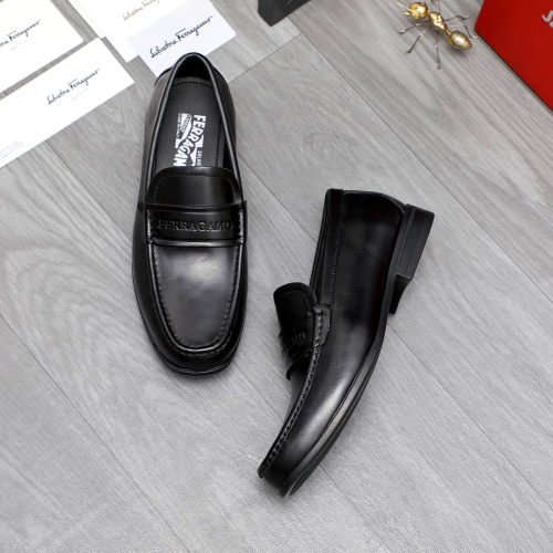 Replica Salvatore Ferragamo Leather Shoes For Men #1244001 $82.00 USD for Wholesale