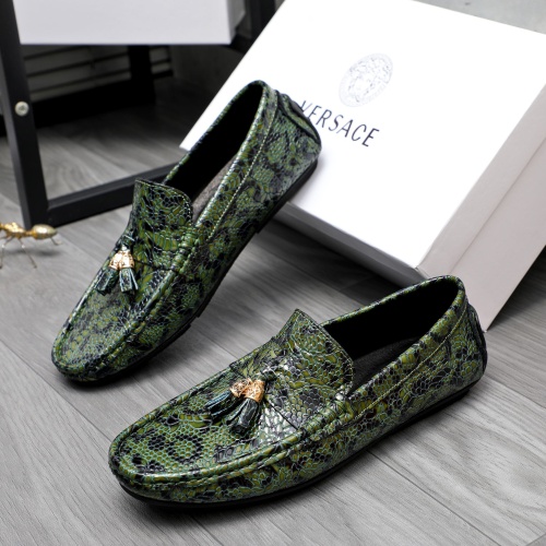 Replica Versace Leather Shoes For Men #1244078 $68.00 USD for Wholesale