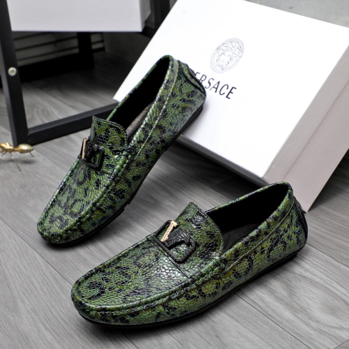 Replica Versace Leather Shoes For Men #1244079 $68.00 USD for Wholesale