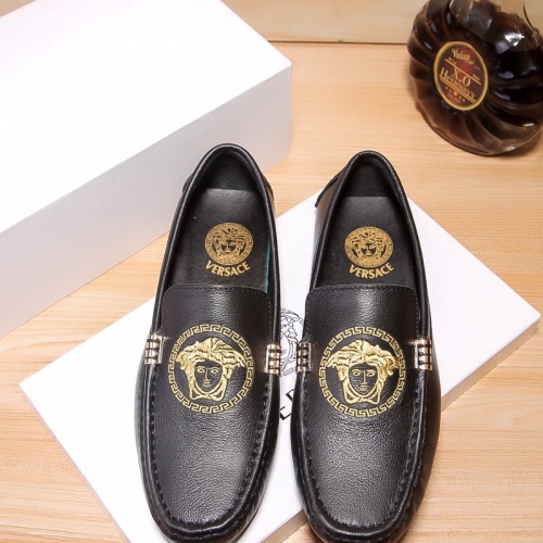 Replica Versace Leather Shoes For Men #1244715, $72.00 USD, [ITEM#1244715], Replica Versace Leather Shoes outlet from China