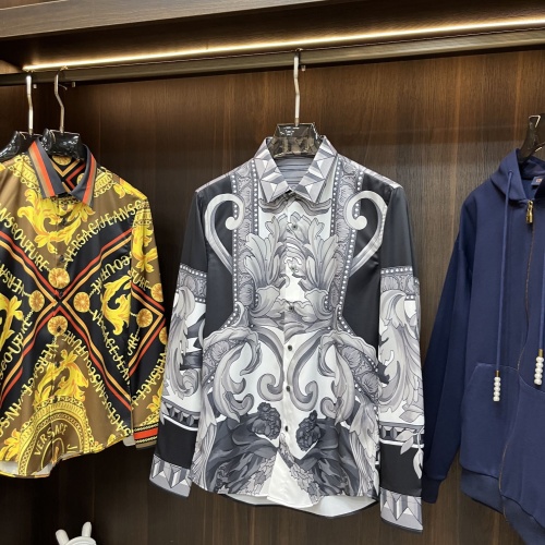 Replica Versace Shirts Long Sleeved For Men #1247195 $85.00 USD for Wholesale