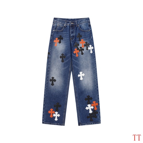 Replica Chrome Hearts Jeans For Men #1247858 $56.00 USD for Wholesale