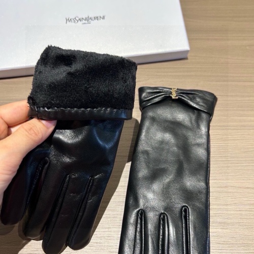 Replica Yves Saint Laurent Gloves For Women #1249302 $45.00 USD for Wholesale