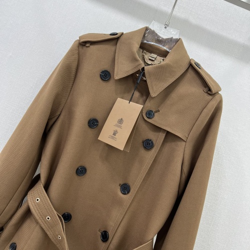 Replica Burberry Trench Coat Long Sleeved For Women #1251439 $202.00 USD for Wholesale