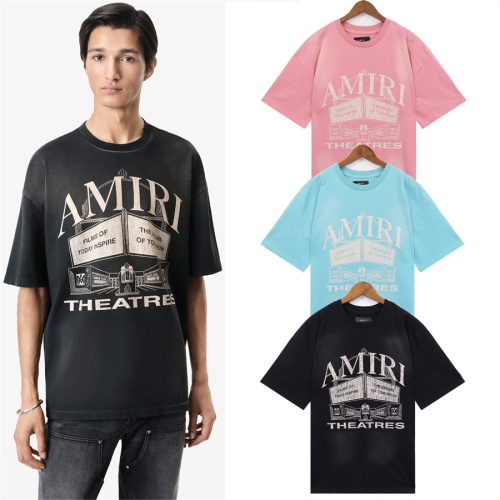 Replica Amiri T-Shirts Short Sleeved For Unisex #1255237 $34.00 USD for Wholesale