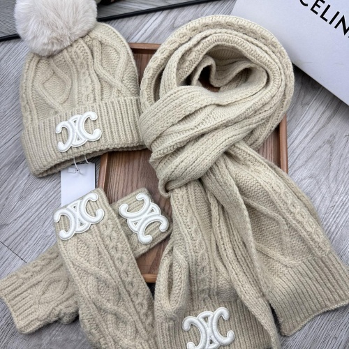 Replica Celine Hat and Scarf and Glove Set #1255327, $52.00 USD, [ITEM#1255327], Replica Celine Hat and Scarf and Glove Set outlet from China