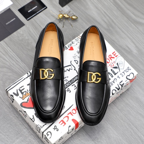 Replica Dolce & Gabbana D&G Leather Shoes For Men #1255516 $88.00 USD for Wholesale