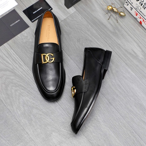 Replica Dolce & Gabbana D&G Leather Shoes For Men #1255516 $88.00 USD for Wholesale