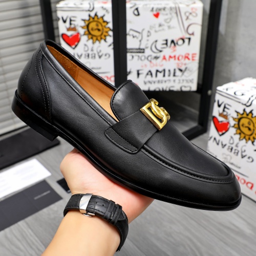 Replica Dolce & Gabbana D&G Leather Shoes For Men #1255516 $88.00 USD for Wholesale