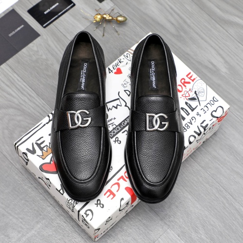 Replica Dolce & Gabbana D&G Leather Shoes For Men #1255517 $88.00 USD for Wholesale