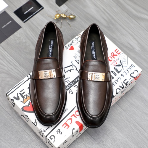 Replica Dolce & Gabbana D&G Leather Shoes For Men #1255518 $88.00 USD for Wholesale