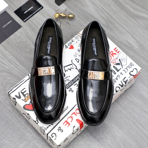 Replica Dolce & Gabbana D&G Leather Shoes For Men #1255519 $88.00 USD for Wholesale