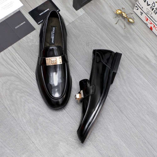 Replica Dolce & Gabbana D&G Leather Shoes For Men #1255519 $88.00 USD for Wholesale