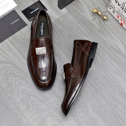 Replica Dolce & Gabbana D&G Leather Shoes For Men #1255520 $88.00 USD for Wholesale