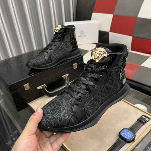 Replica Versace High Tops Shoes For Men #1255818, $76.00 USD, [ITEM#1255818], Replica Versace High Tops Shoes outlet from China