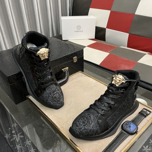 Replica Versace High Tops Shoes For Men #1255818 $76.00 USD for Wholesale