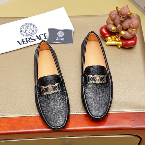 Replica Versace Leather Shoes For Men #1256483, $68.00 USD, [ITEM#1256483], Replica Versace Leather Shoes outlet from China