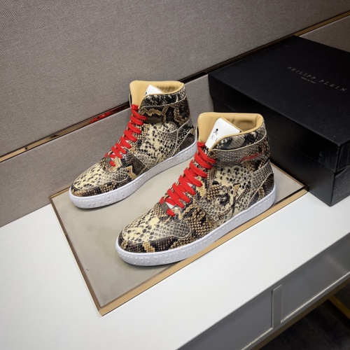 Replica Philipp Plein PP High Tops Shoes For Men #1256609, $102.00 USD, [ITEM#1256609], Replica Philipp Plein PP High Tops Shoes outlet from China