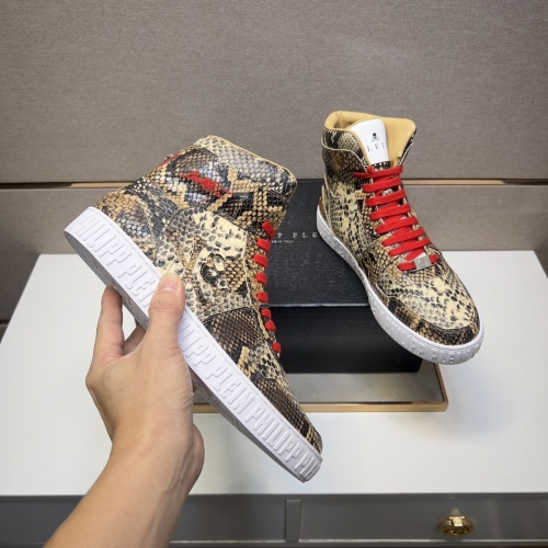 Replica Philipp Plein PP High Tops Shoes For Men #1256609 $102.00 USD for Wholesale