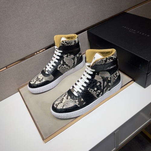 Replica Philipp Plein PP High Tops Shoes For Men #1256610, $102.00 USD, [ITEM#1256610], Replica Philipp Plein PP High Tops Shoes outlet from China