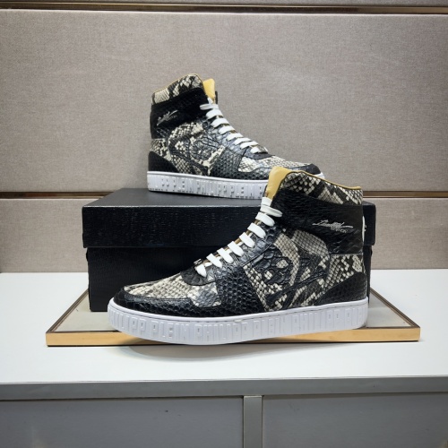 Replica Philipp Plein PP High Tops Shoes For Men #1256610 $102.00 USD for Wholesale