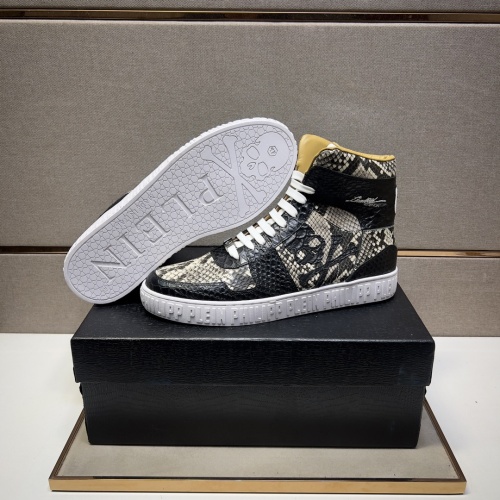 Replica Philipp Plein PP High Tops Shoes For Men #1256610 $102.00 USD for Wholesale