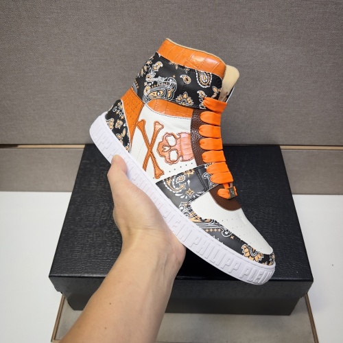 Replica Philipp Plein PP High Tops Shoes For Men #1256611 $102.00 USD for Wholesale