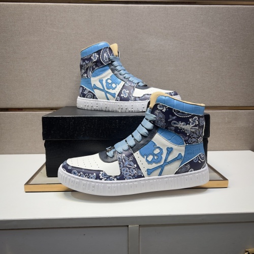 Replica Philipp Plein PP High Tops Shoes For Men #1256612 $102.00 USD for Wholesale