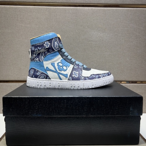 Replica Philipp Plein PP High Tops Shoes For Men #1256612 $102.00 USD for Wholesale