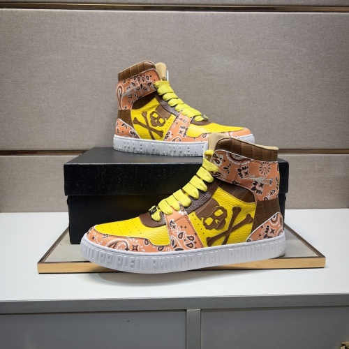 Replica Philipp Plein PP High Tops Shoes For Men #1256613 $102.00 USD for Wholesale