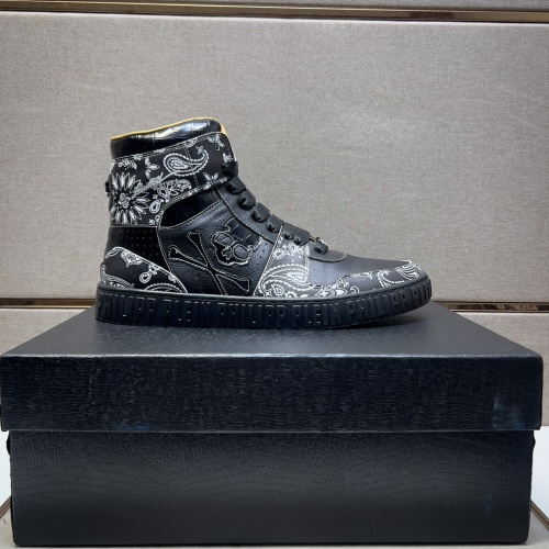 Replica Philipp Plein PP High Tops Shoes For Men #1256615 $102.00 USD for Wholesale