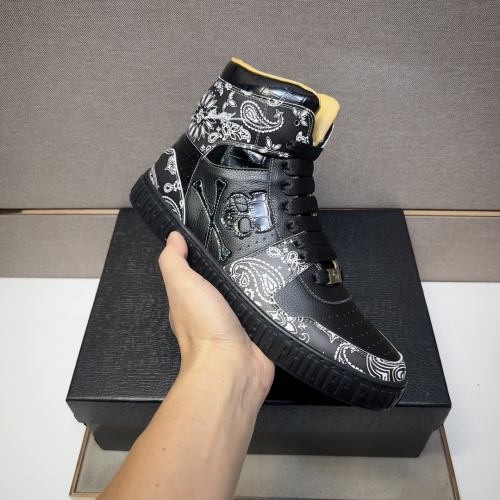 Replica Philipp Plein PP High Tops Shoes For Men #1256615 $102.00 USD for Wholesale