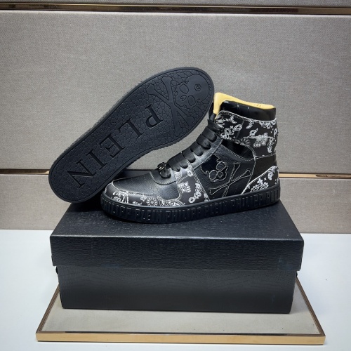 Replica Philipp Plein PP High Tops Shoes For Men #1256615 $102.00 USD for Wholesale