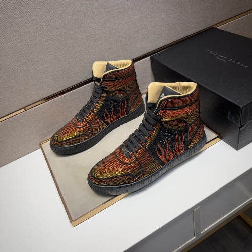 Replica Philipp Plein PP High Tops Shoes For Men #1256616, $108.00 USD, [ITEM#1256616], Replica Philipp Plein PP High Tops Shoes outlet from China