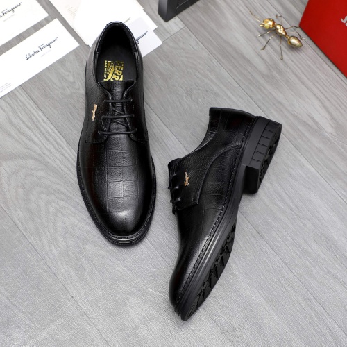 Replica Salvatore Ferragamo Leather Shoes For Men #1256681 $82.00 USD for Wholesale