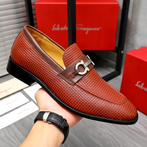 Replica Salvatore Ferragamo Leather Shoes For Men #1256807 $82.00 USD for Wholesale