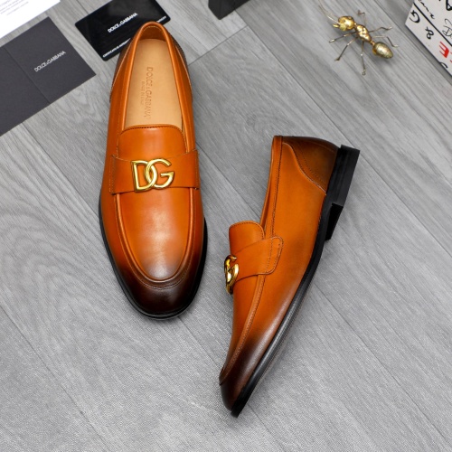 Replica Dolce & Gabbana D&G Leather Shoes For Men #1256935 $125.00 USD for Wholesale