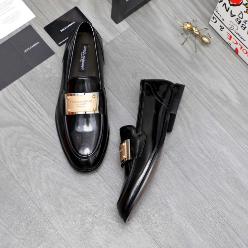 Replica Dolce & Gabbana D&G Leather Shoes For Men #1256946 $125.00 USD for Wholesale