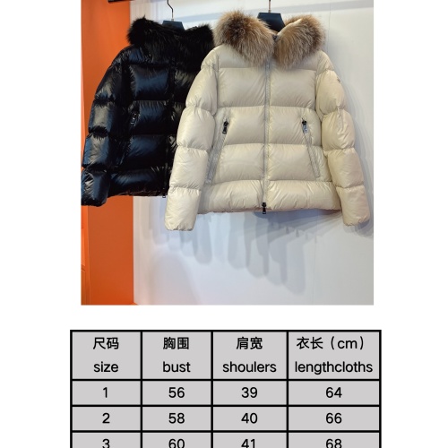 Replica Moncler Down Feather Coat Long Sleeved For Women #1256990 $210.00 USD for Wholesale