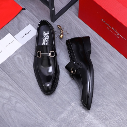 Replica Salvatore Ferragamo Leather Shoes For Men #1257026 $82.00 USD for Wholesale