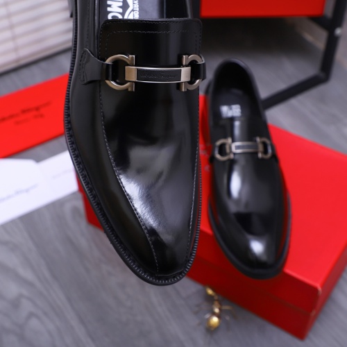 Replica Salvatore Ferragamo Leather Shoes For Men #1257026 $82.00 USD for Wholesale